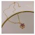 Golden Necklace With Beautiful Zircon Flower Pendant