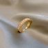 Pearl Patterned Adjustable Golden Ring