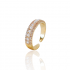 Pearl Patterned Adjustable Golden Ring