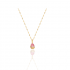 Luxurious Golden Necklace With Pink Zircon Pendant